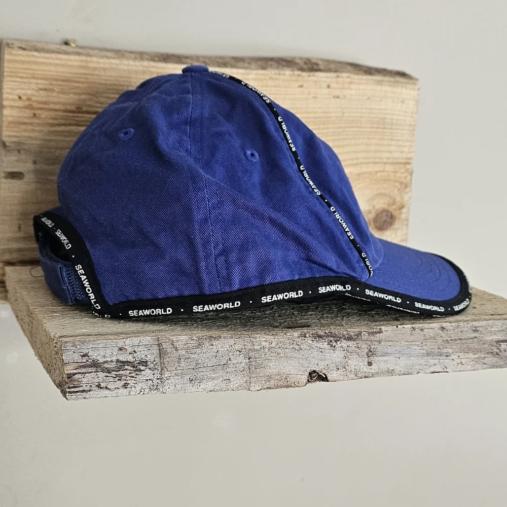 Vintage Sea World Blue Shamu One Size Toddler Baseball Cap Hat 100% Cotton